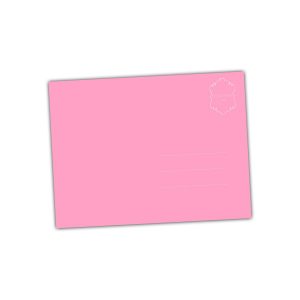 roze achterkant van een kaartje met een knipoog