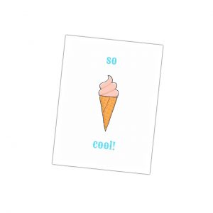 kaartje met een ijsje en tekst so cool