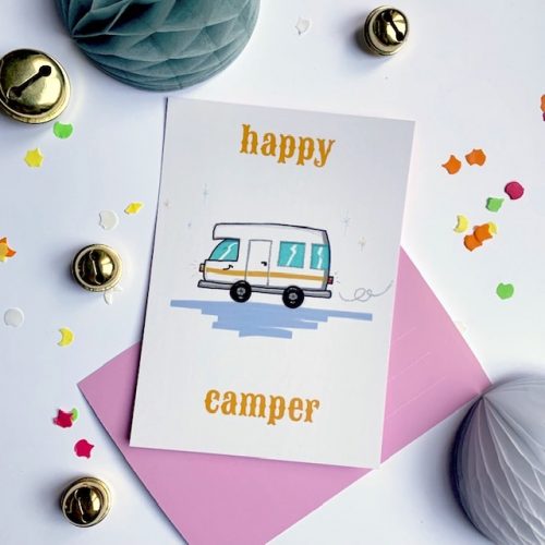 happy camper originele kaart van houtmoed