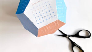 bureaukalender dodecaëder om zelf te maken (printable)