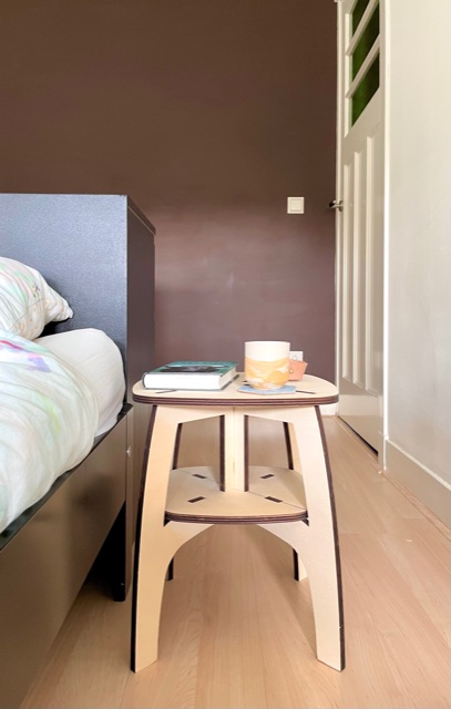 design bijzettafel van Houtmoed naast je bed