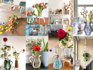 een collage van allerlei hoekjes in huis die ik voor eigen huis en tuin met woonaccessoires maakte